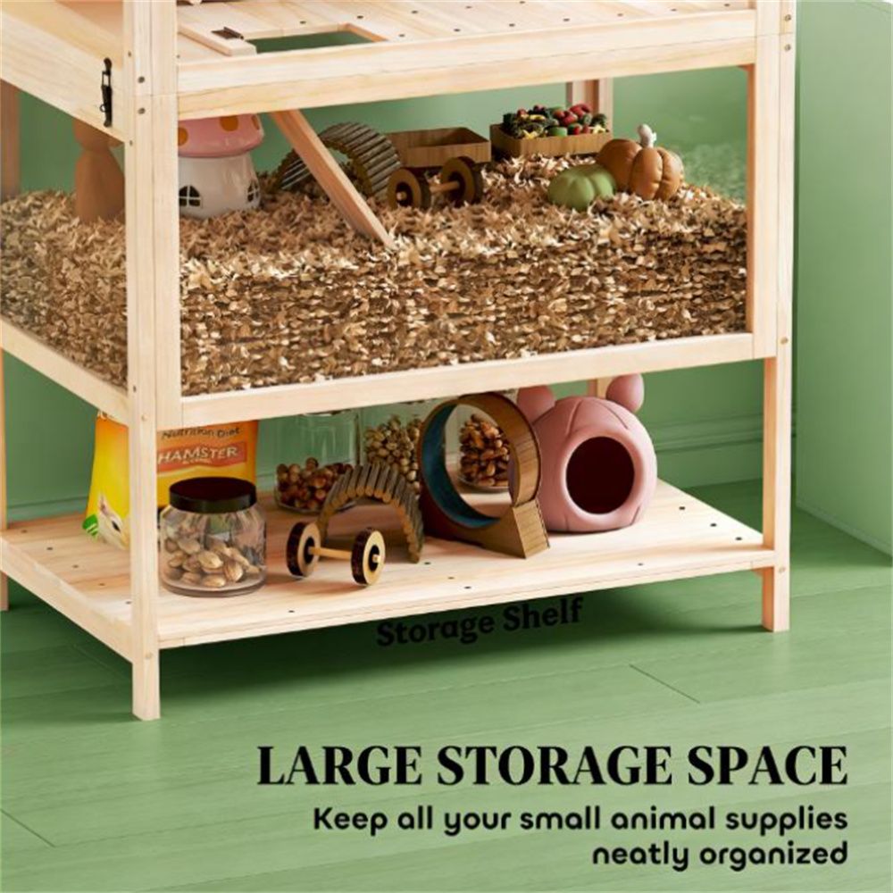 Three-Tier furniture-style Hamster Cage with Storage and Accessories