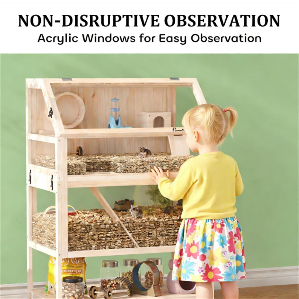 Three-Tier furniture-style Hamster Cage with Storage and Accessories