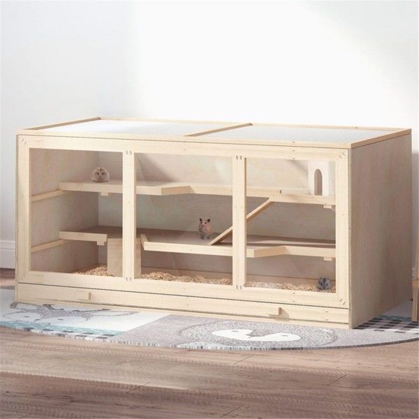 Multi-Level furniture-style Hamster Cage with 1000 Sq In Space