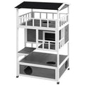 furniture-style Outdoor Cat House with Asphalt Roof and Escape Doors