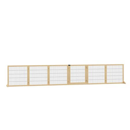 furniture-style 6-Panel Folding Dog Gate with Support