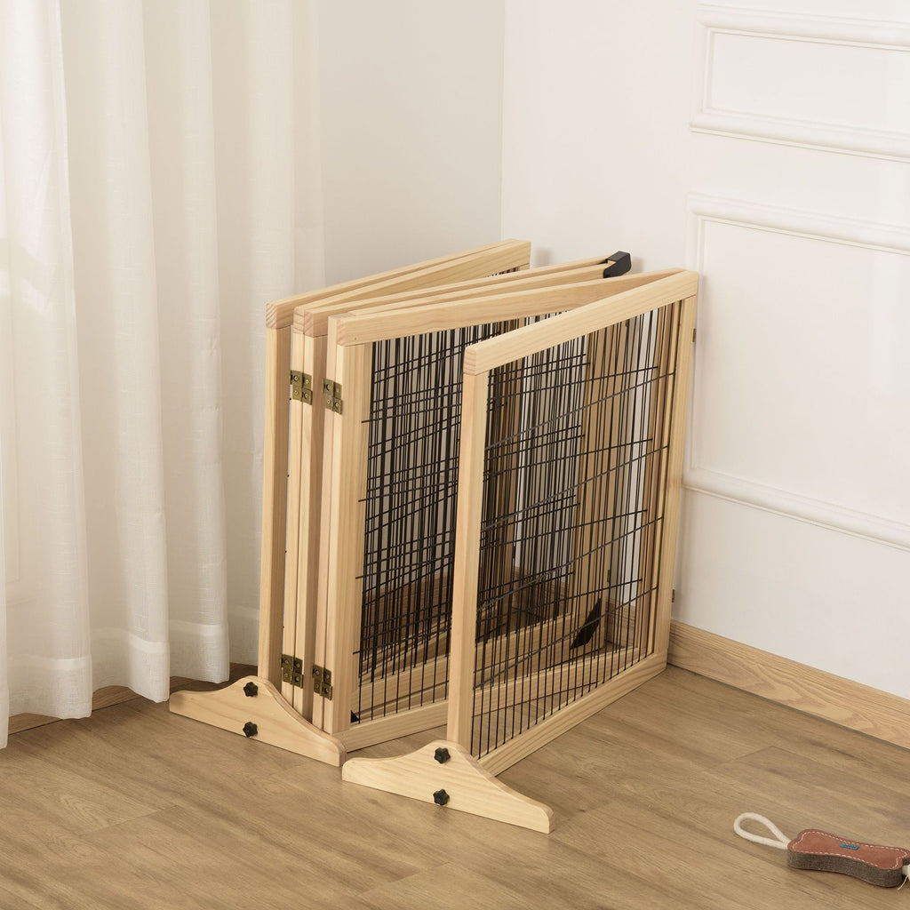 furniture-style 6-Panel Folding Dog Gate with Support