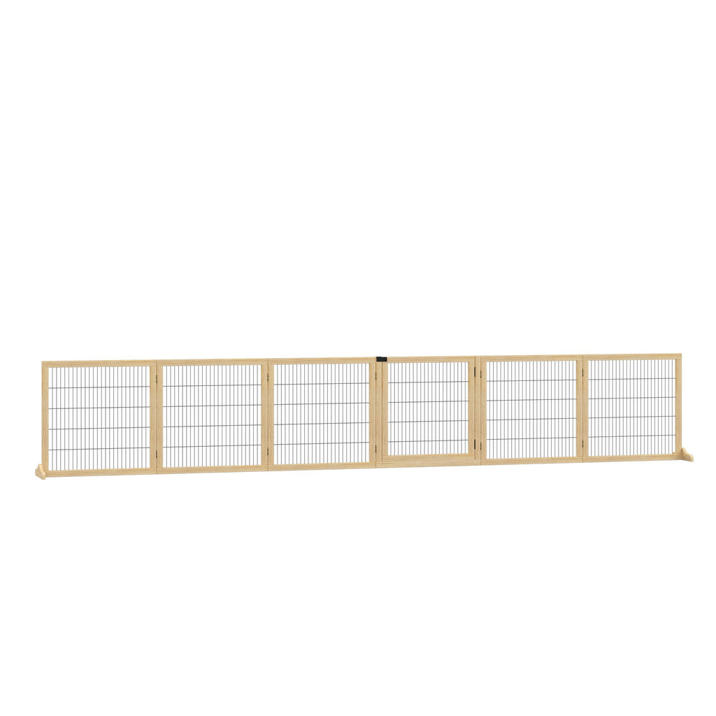 furniture-style 6-Panel Folding Dog Gate with Support