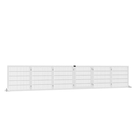 6-Panel Folding furniture-style Pet Gate with Support for Small & Medium Dogs