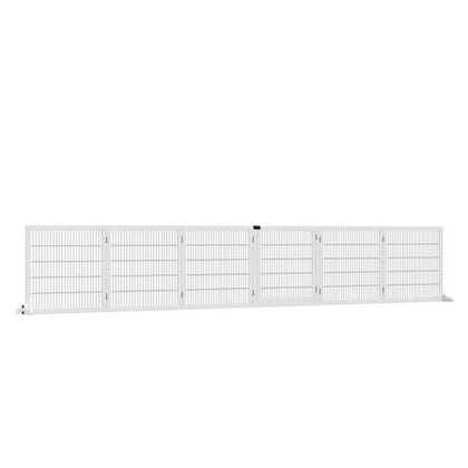 6-Panel Folding furniture-style Pet Gate with Support for Small & Medium Dogs