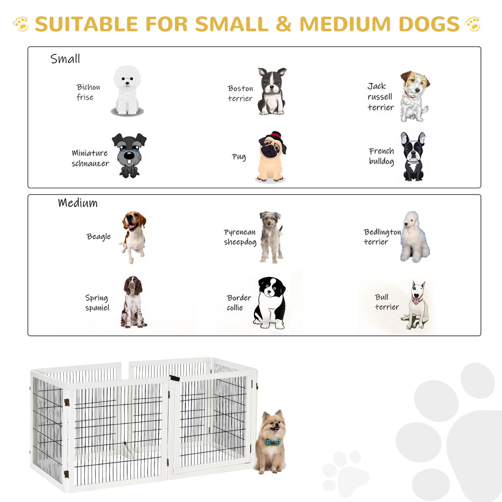 6-Panel Folding furniture-style Pet Gate with Support for Small & Medium Dogs