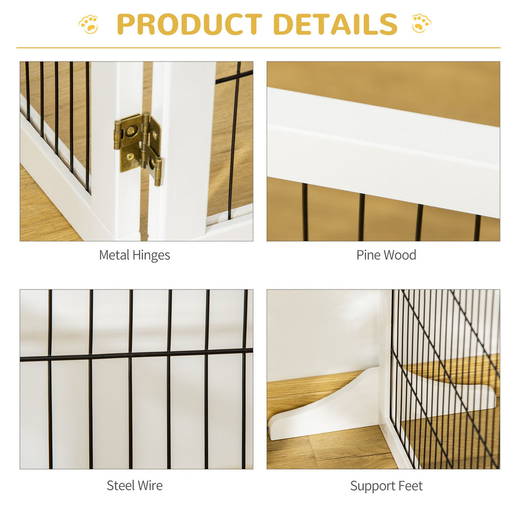 6-Panel Folding furniture-style Pet Gate with Support for Small & Medium Dogs