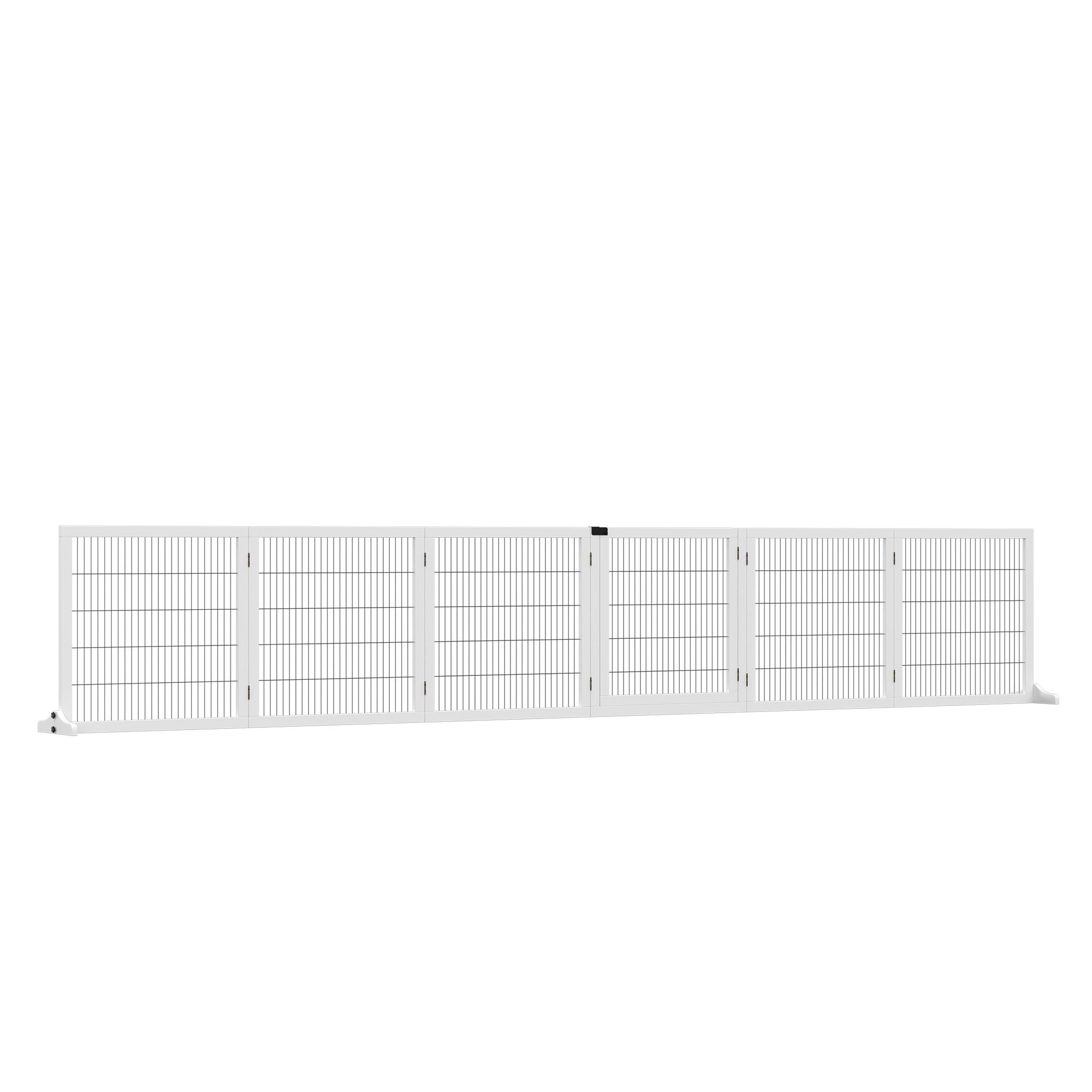 6-Panel Folding furniture-style Pet Gate with Support for Small & Medium Dogs