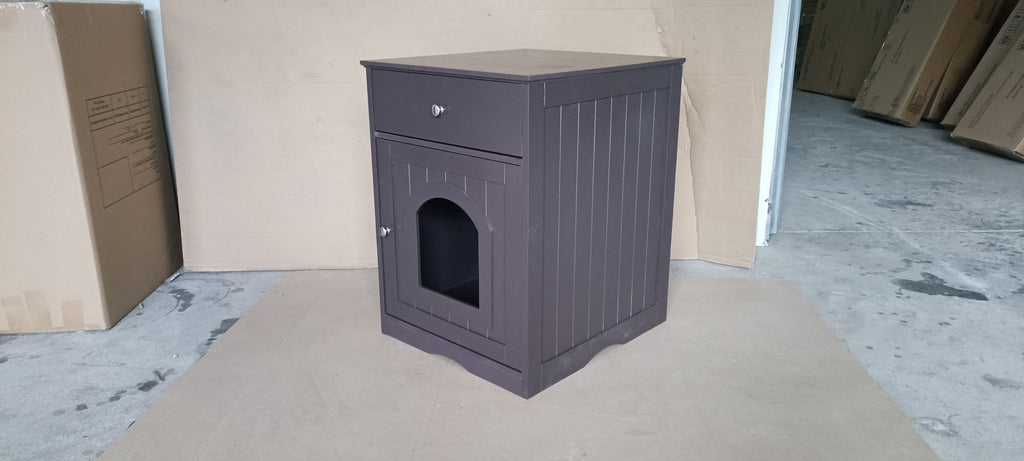 Hide Litter Box in Style with This Wooden Enclosure Nightstand