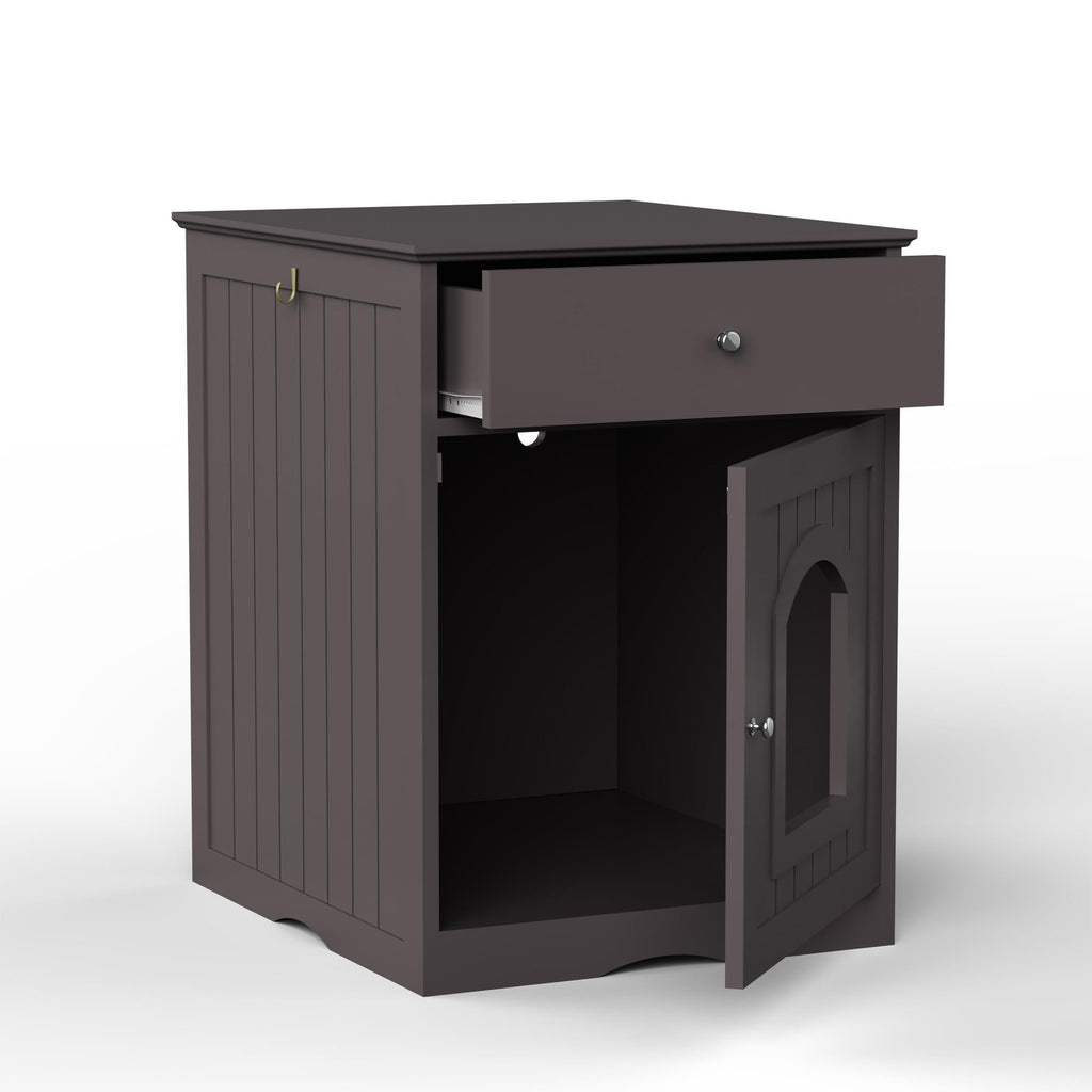furniture-style Cat Litter Box Enclosure with Drawer – Side Table Design