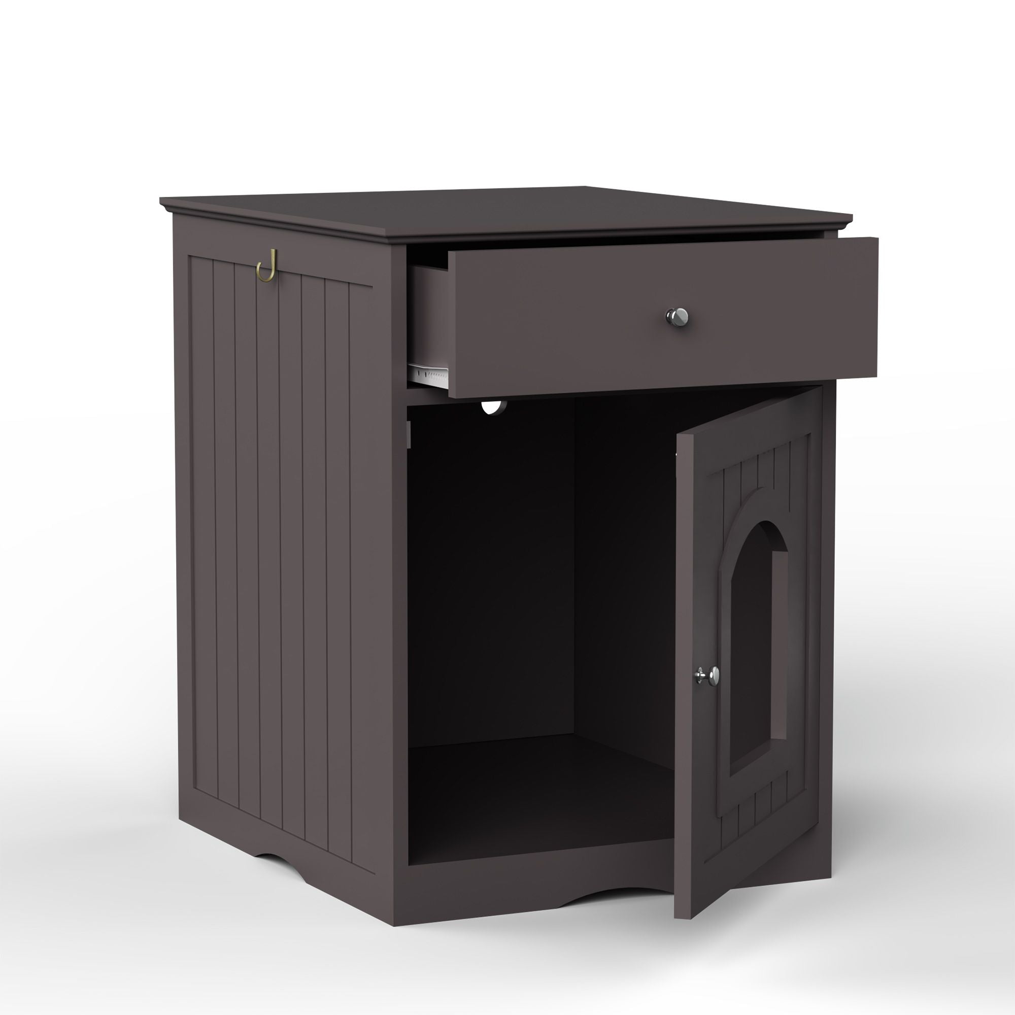 Hide Litter Box in Style with This Wooden Enclosure Nightstand