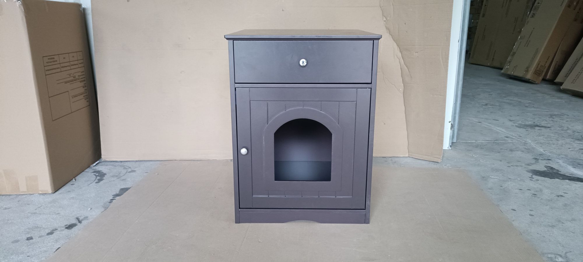 Hide Litter Box in Style with This Wooden Enclosure Nightstand