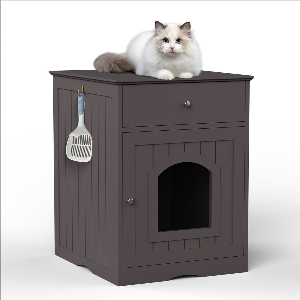 Hide Litter Box in Style with This Wooden Enclosure Nightstand