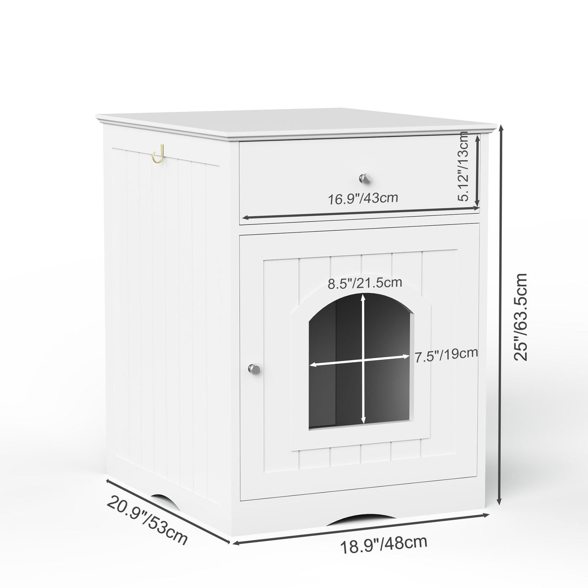 furniture-style Cat Litter Box Enclosure with Drawer, Side Table & Nightstand