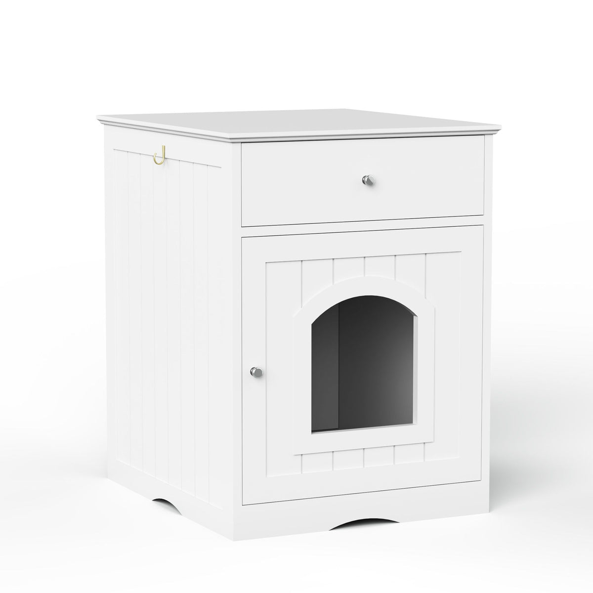furniture-style Cat Litter Box Enclosure with Drawer, Side Table & Nightstand