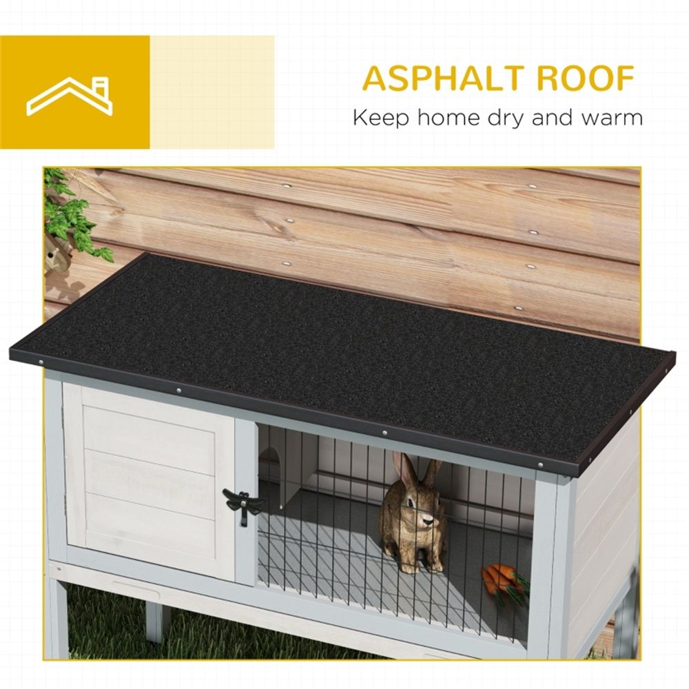 furniture-style Rabbit Hutch – Weather-Resistant with Easy-Clean Tray and Raised Floor