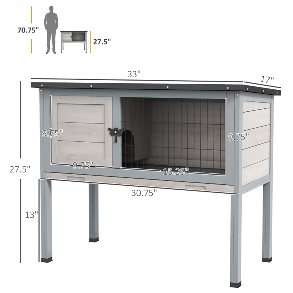 furniture-style Rabbit Hutch – Weather-Resistant with Easy-Clean Tray and Raised Floor