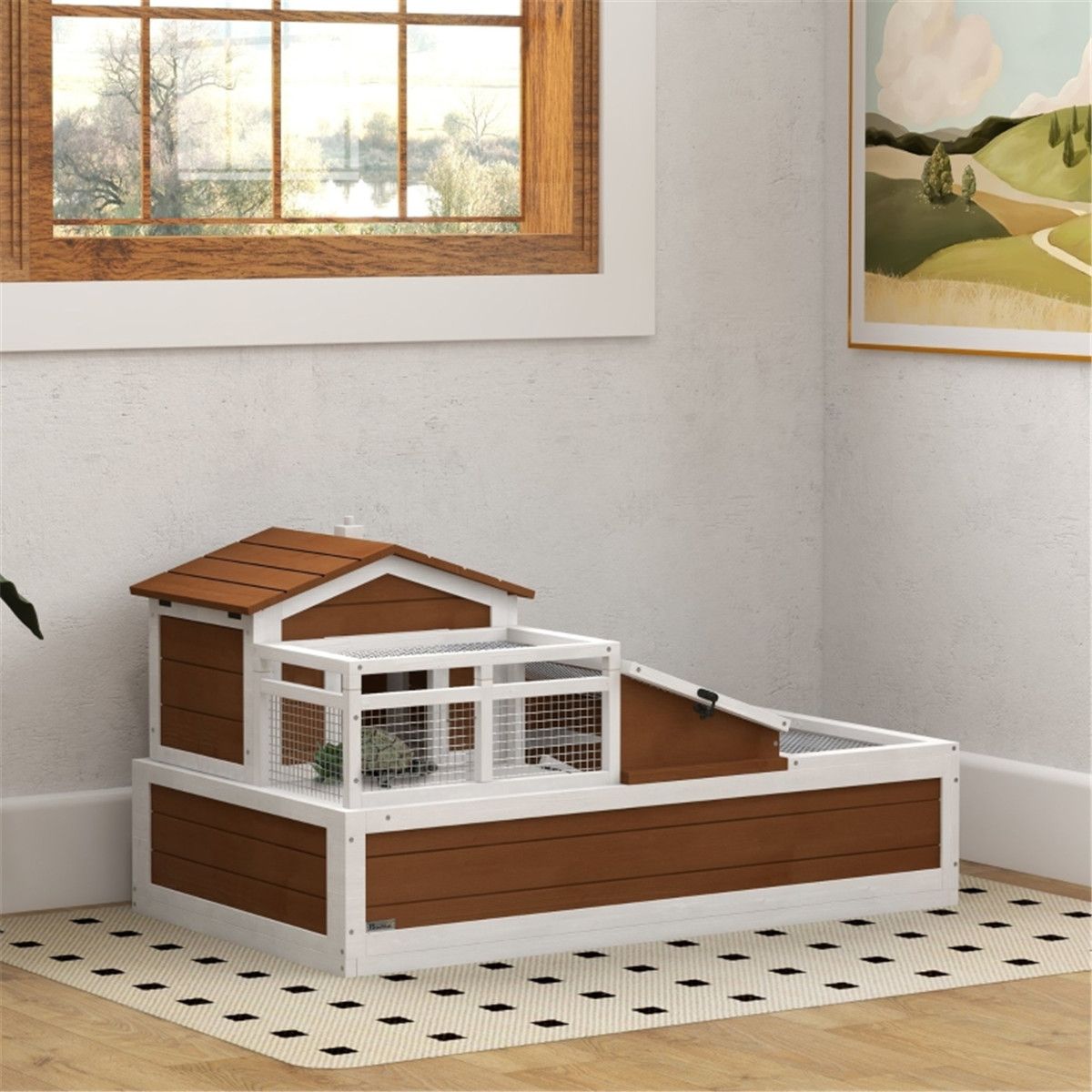 Extra Large Two-Story Tortoise Habitat with Mesh Top