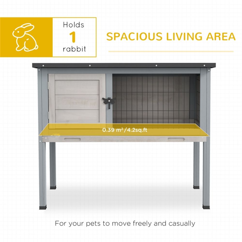 furniture-style Rabbit Hutch – Weather-Resistant with Easy-Clean Tray and Raised Floor