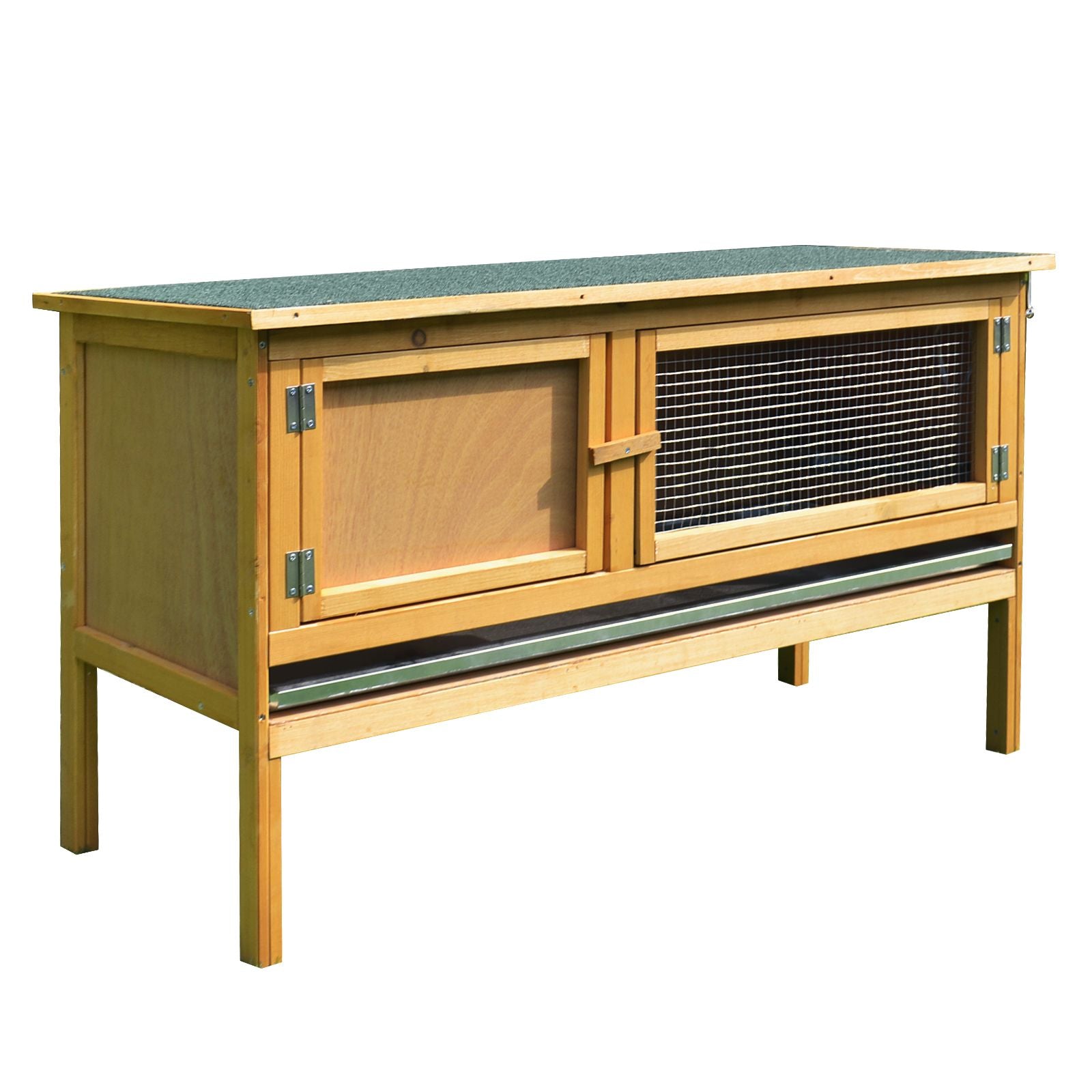 furniture-style Rabbit Hutch Bunny Cage Openable water-ready Roof No Leak Tray Sturdy Fir furniture-style Indoor Outdoor