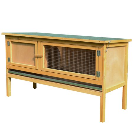 furniture-style Rabbit Hutch Bunny Cage Openable water-ready Roof No Leak Tray Sturdy Fir furniture-style Indoor Outdoor