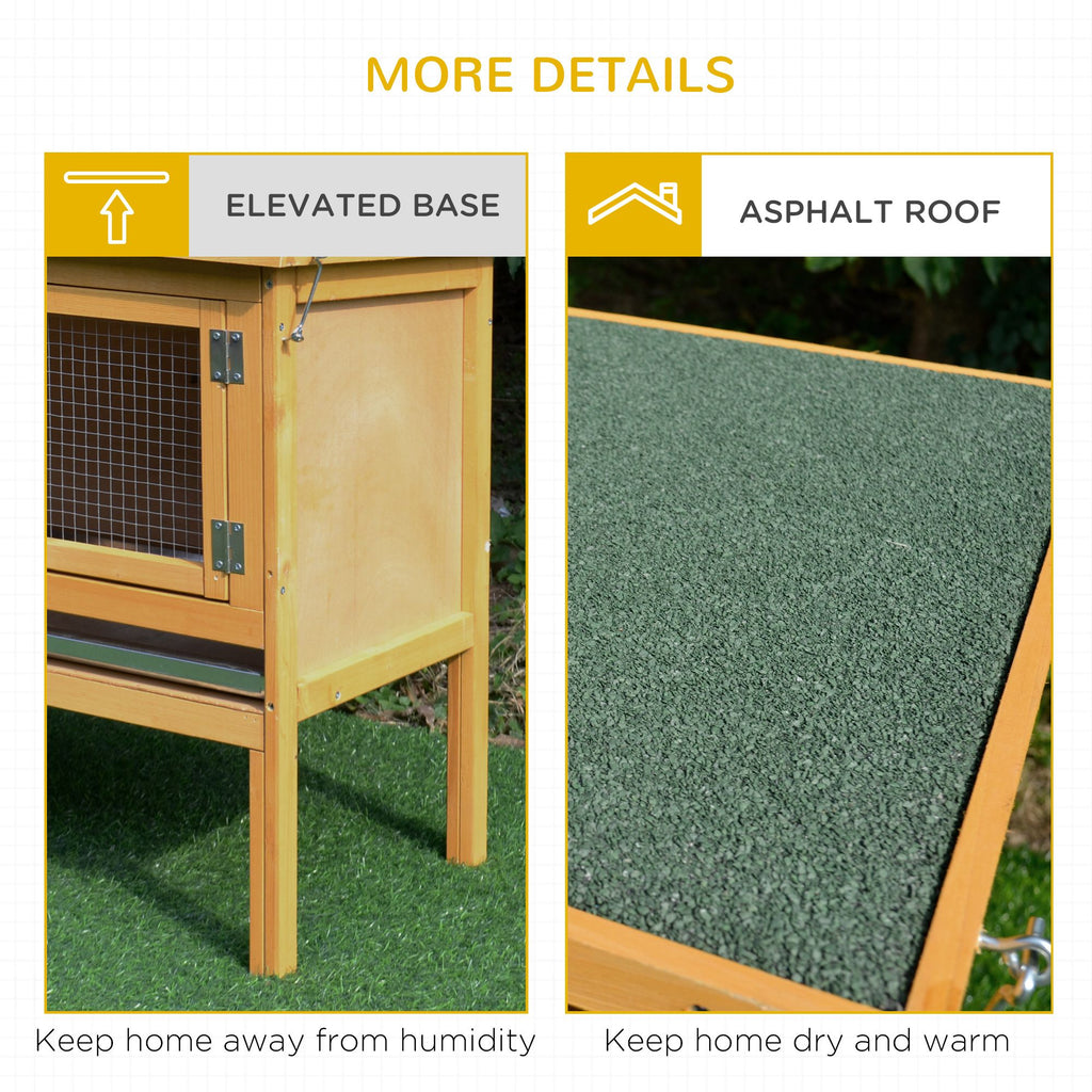 furniture-style Rabbit Hutch Bunny Cage Openable water-ready Roof No Leak Tray Sturdy Fir furniture-style Indoor Outdoor