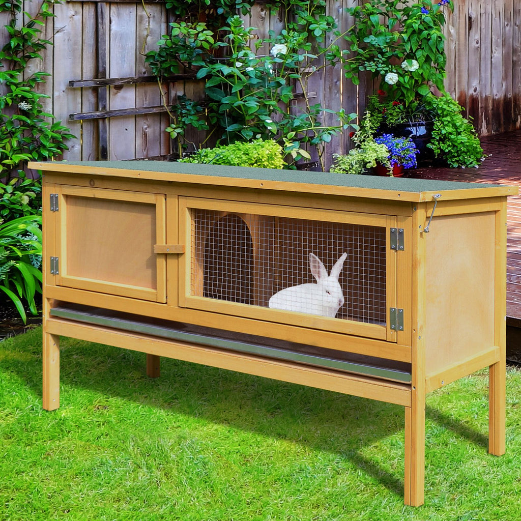 furniture-style Rabbit Hutch Bunny Cage Openable water-ready Roof No Leak Tray Sturdy Fir furniture-style Indoor Outdoor