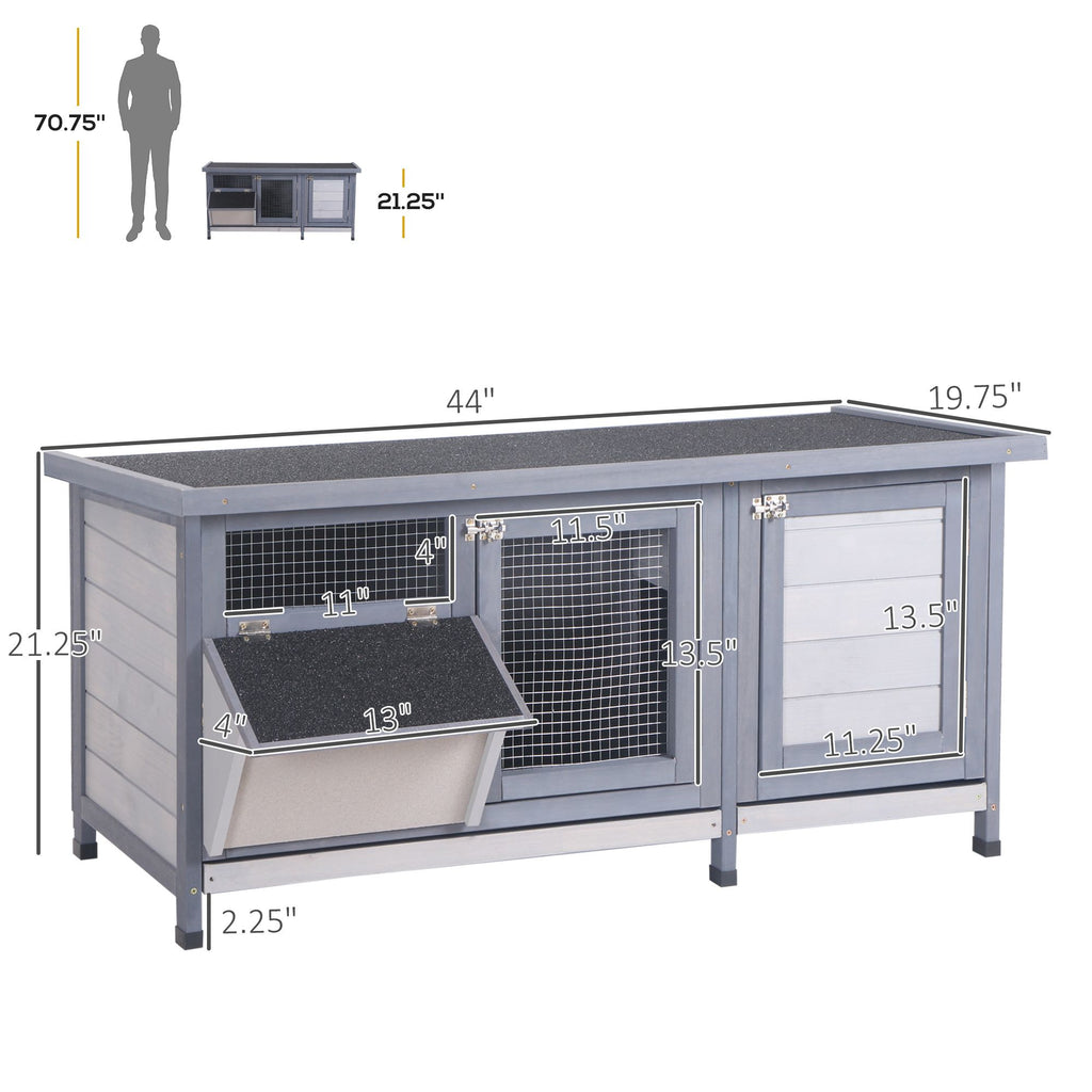 Spacious Wooden Rabbit Hutch with Waterproof Roof – Perfect for Indoor/Outdoor Use