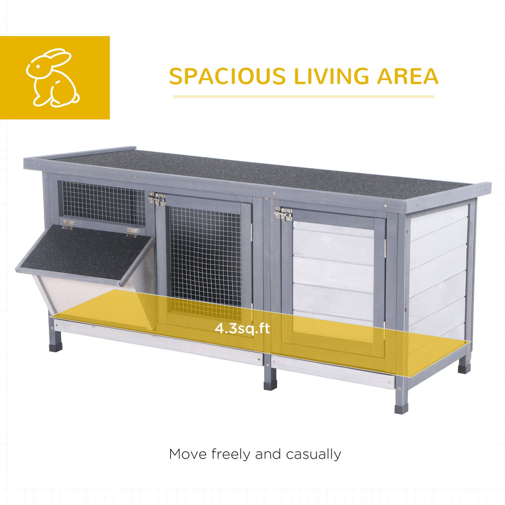 Spacious Wooden Rabbit Hutch with Waterproof Roof – Perfect for Indoor/Outdoor Use