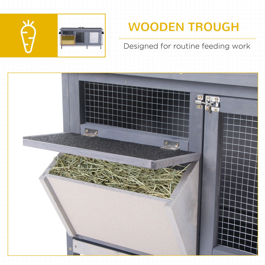 Spacious Wooden Rabbit Hutch with Waterproof Roof – Perfect for Indoor/Outdoor Use