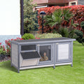 Spacious Wooden Rabbit Hutch with Waterproof Roof – Perfect for Indoor/Outdoor Use
