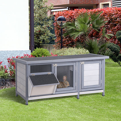 Spacious Wooden Rabbit Hutch with Waterproof Roof – Perfect for Indoor/Outdoor Use