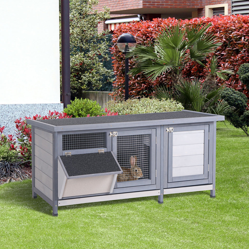 Spacious Wooden Rabbit Hutch with Waterproof Roof – Perfect for Indoor/Outdoor Use