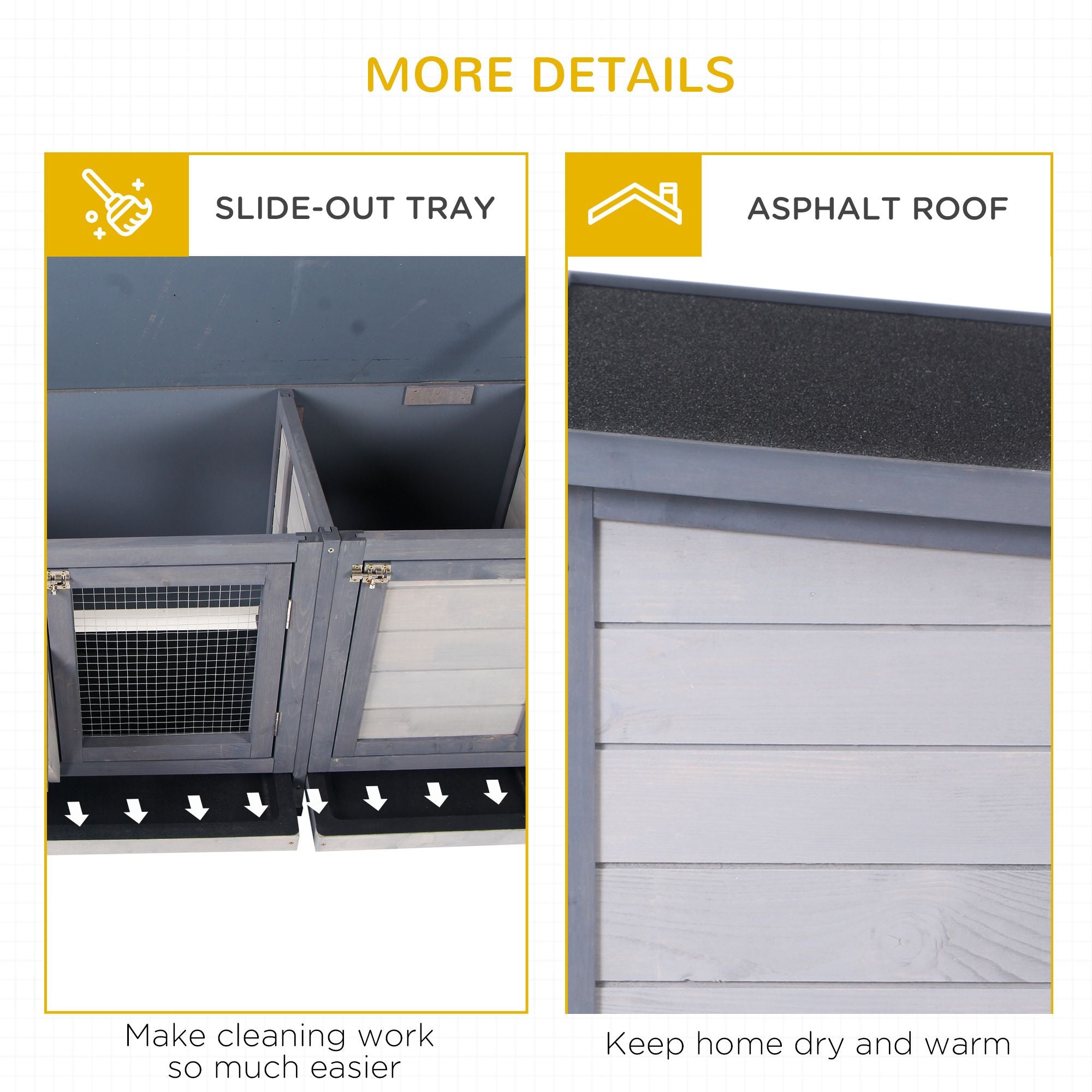 Spacious Wooden Rabbit Hutch with Waterproof Roof – Perfect for Indoor/Outdoor Use