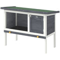 Elevated furniture-style Rabbit Hutch with Asphalt Roof for Outdoor Use