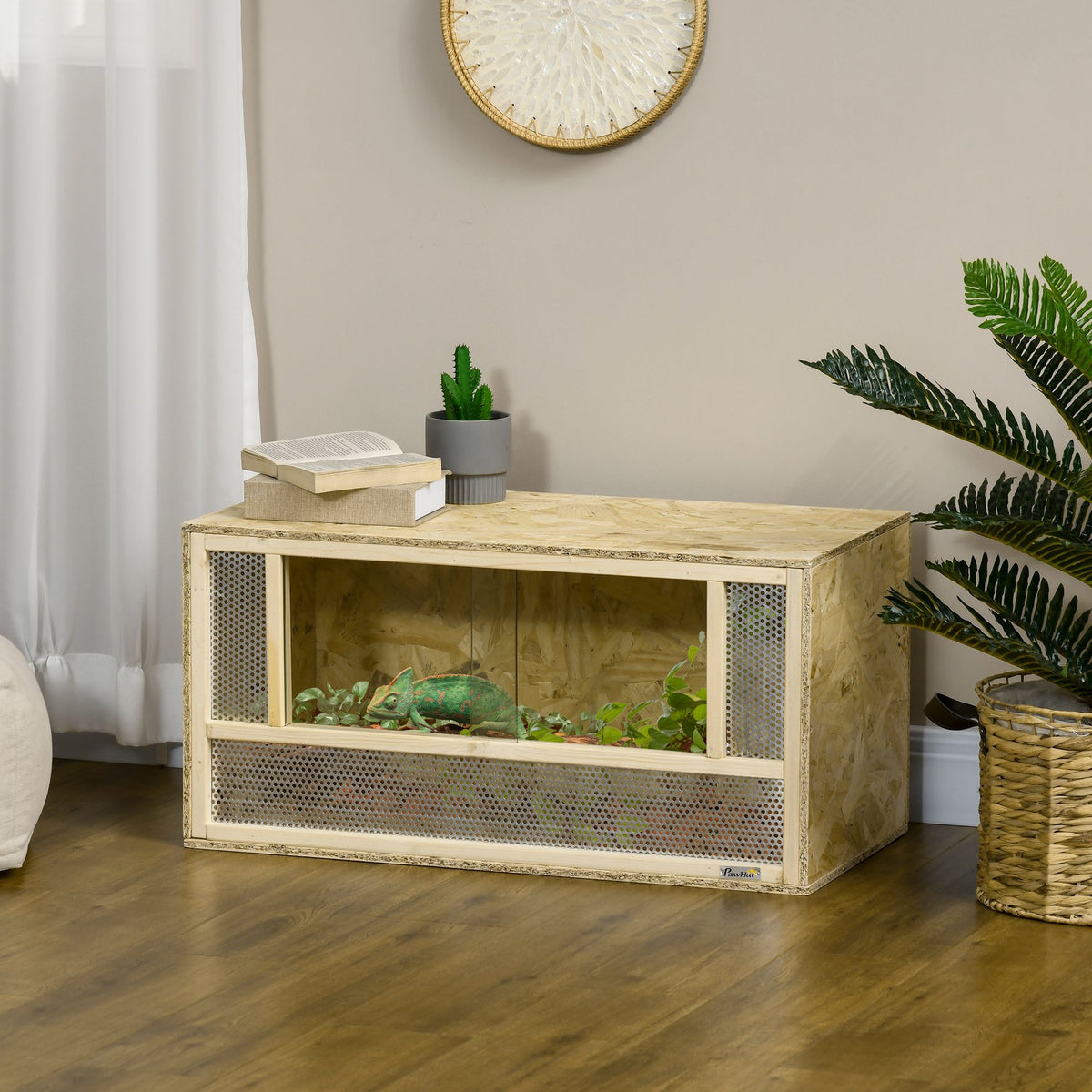 Ventilated Reptile Enclosure with Sliding Viewing Doors