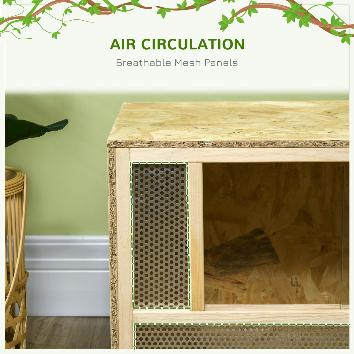 Ventilated Reptile Enclosure with Sliding Viewing Doors