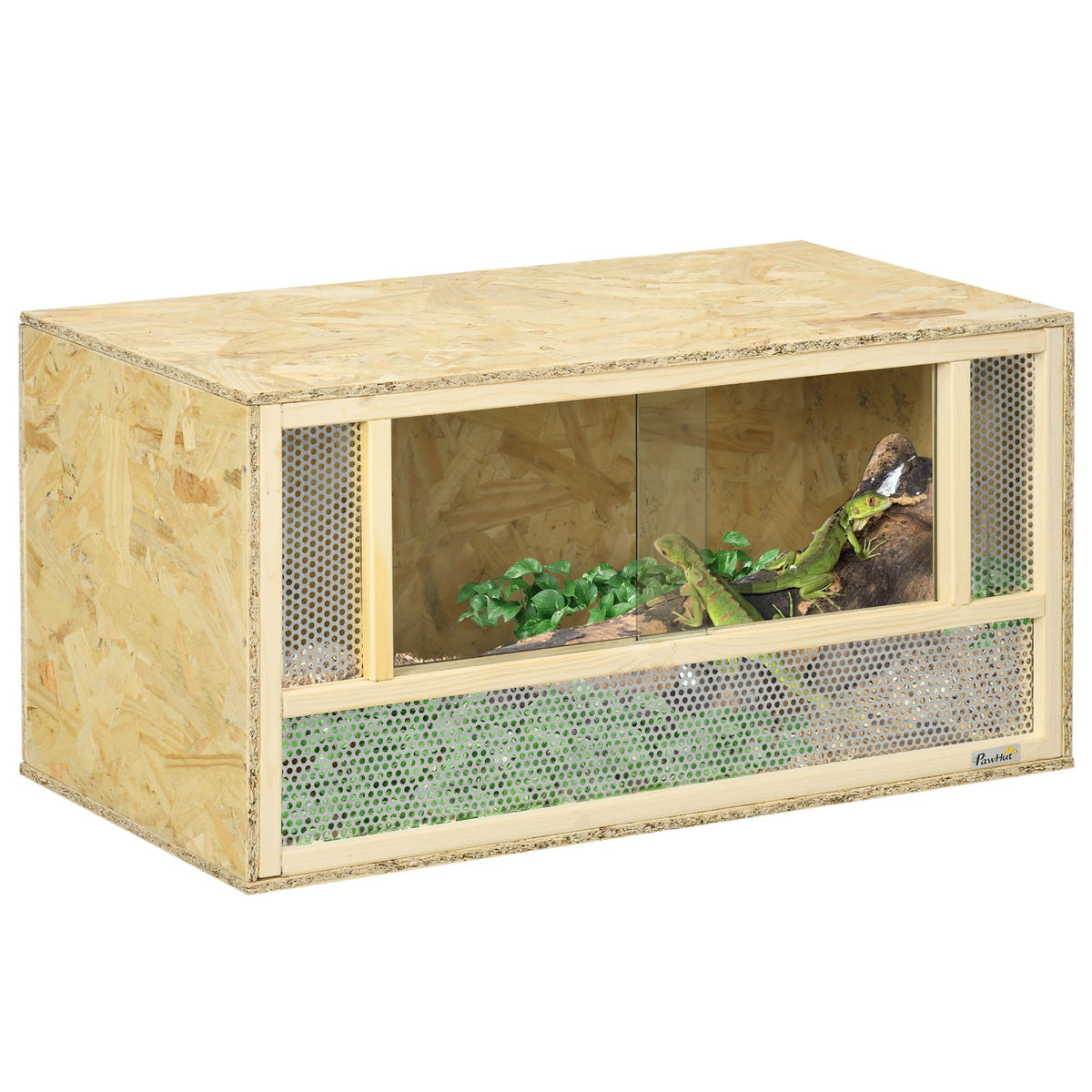 Ventilated Reptile Enclosure with Sliding Viewing Doors