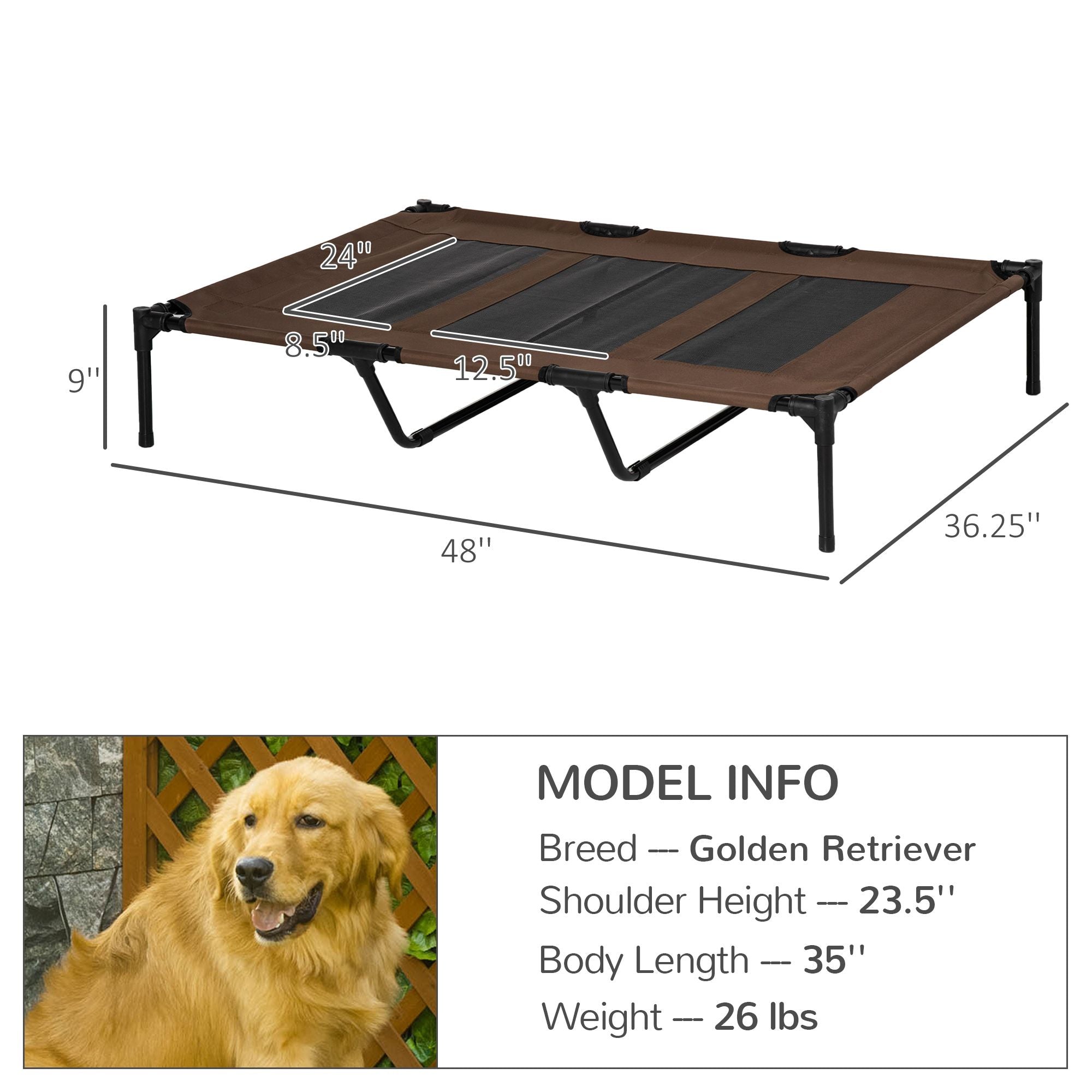 XL Elevated Dog Bed – Breathable Mesh, Portable, for Indoor & Outdoor