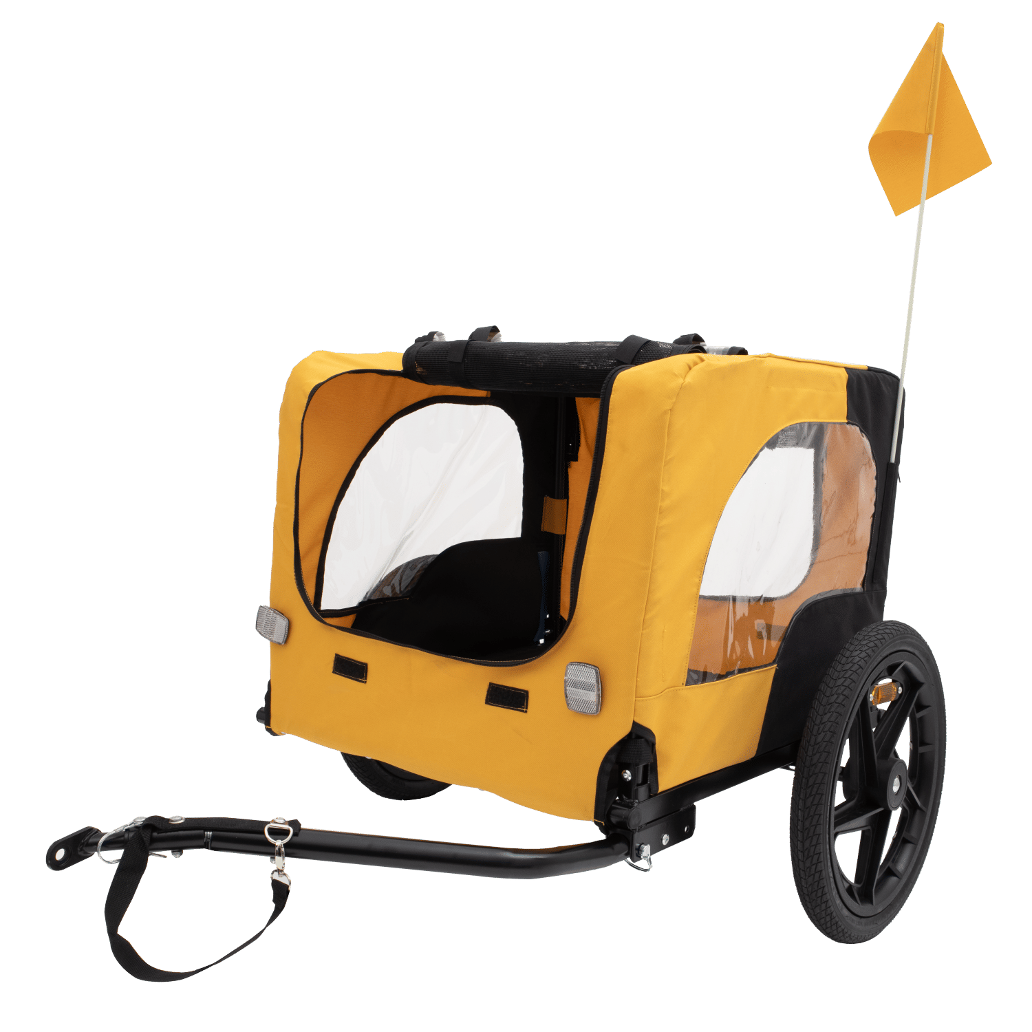Yellow Outdoor Heavy Duty Foldable Utility Pet Stroller Dog Carriers Bicycle Trailer