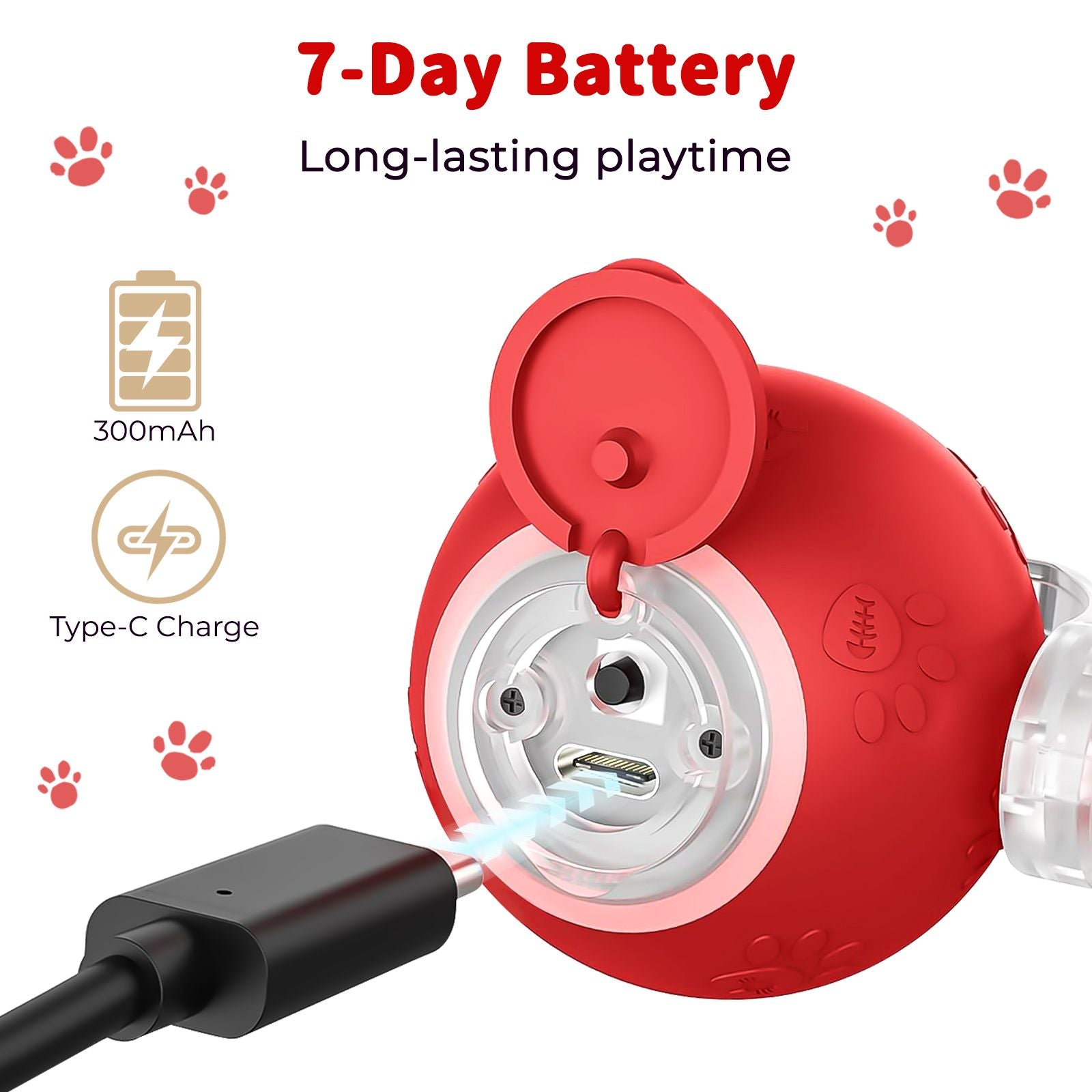 Interactive Cat Ball Toy with LED Lights, Bird Chirping, and Motion Activation