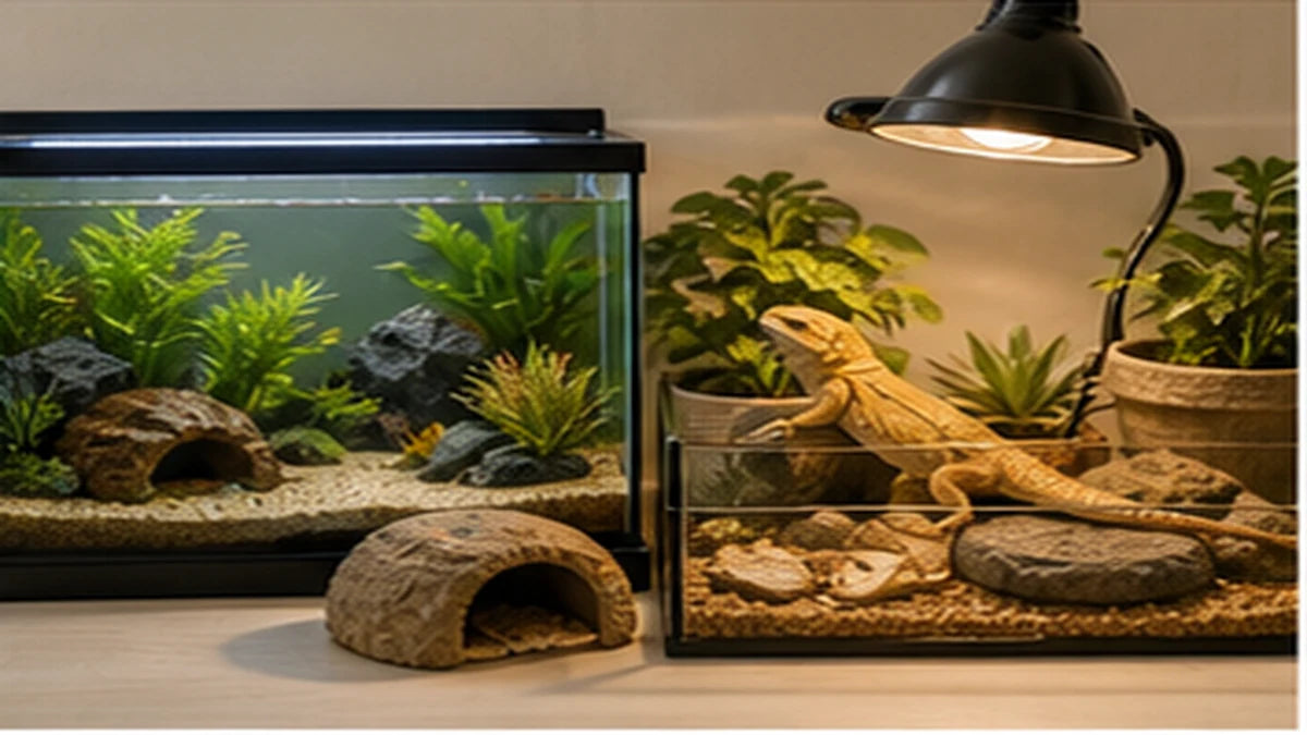 Aquarium and reptile supplies category scene